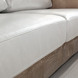 Cordova Modern Bronze & White Leather Sofa Set