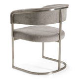 Sebastian Modern Grey Fabric + Stainless Steel Dining Chair