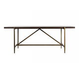 Shane Modern Acacia & Brass Dining Table