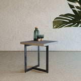  Mielcasa | Grey Modrest Sharon Modern Concrete & Black Metal End Table | SKU VGLBOWEN-LT45-01 | MPN: 76140 | Free Delivery & Free Return