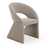 Sheena Modern Tan Fabric + Brass Dining Chair