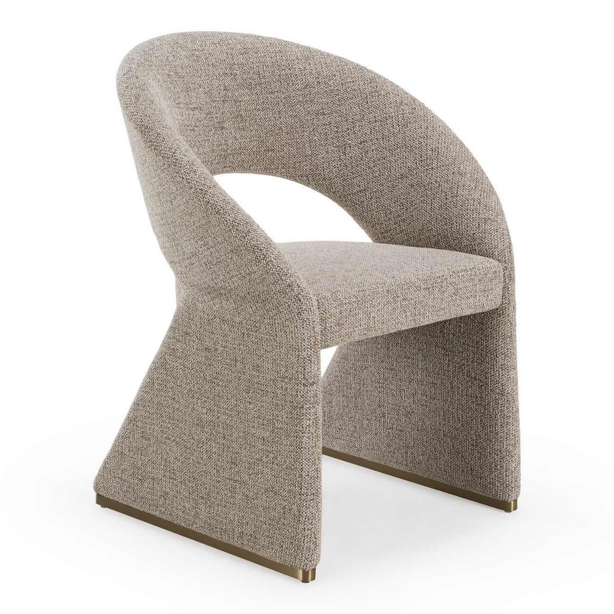 Sheena Modern Tan Fabric + Brass Dining Chair