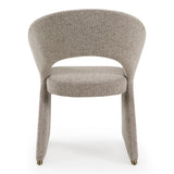 Sheena Modern Tan Fabric + Brass Dining Chair
