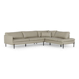 Sherry Modern Grey Leather Right Facing Sectional Sofa