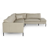 Sherry Modern Grey Leather Right Facing Sectional Sofa