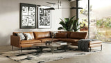 Sherry Modern Cognac Leather Right Facing Sectional Sofa