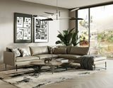 Sherry Modern Grey Leather Right Facing Sectional Sofa
