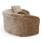 Sheth Modern Brown Fabric Curved Sectional Sofa