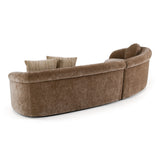 Sheth Modern Brown Fabric Curved Sectional Sofa