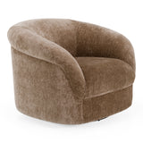 Sheth Modern Brown Fabric Accent Chair