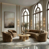 Sheth Modern Brown Fabric Accent Chair