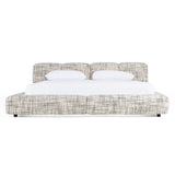 Shiloh Modern Off-White + Black Fabric Bed