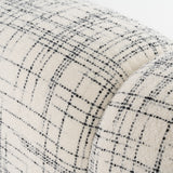 Shiloh Modern Off-White + Black Fabric Bed