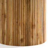Shirley Modern White Marble + Natural Acacia Round Dining Table