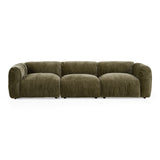 Siegal Modern Olive Green Fabric Sofa