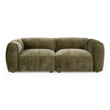 Siegal Modern Olive Green Fabric Loveseat Sofa