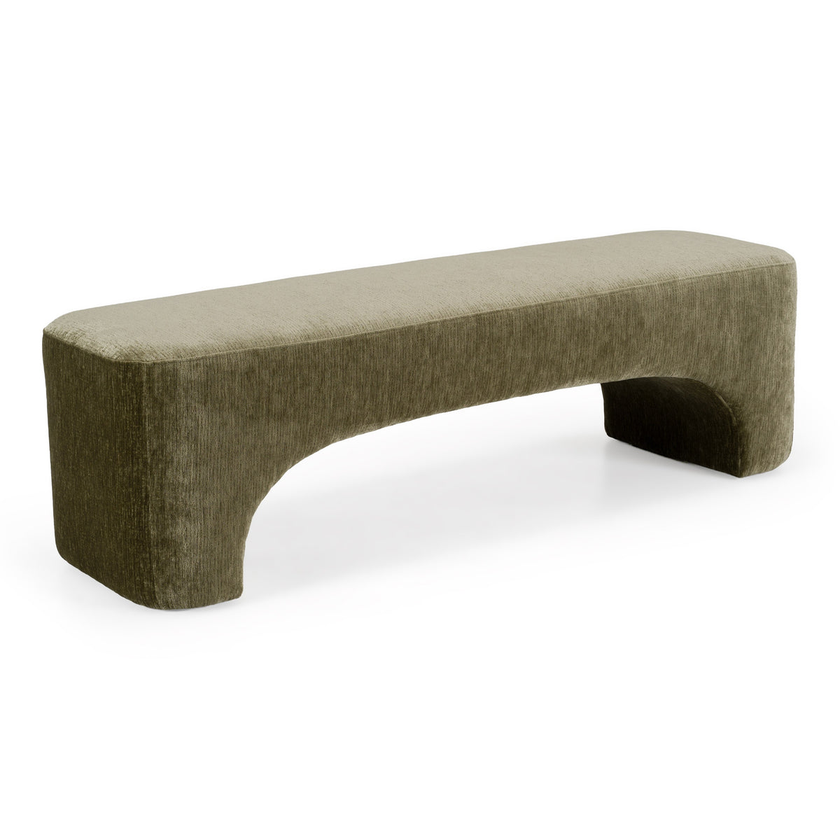 Siegal Modern Olive Green Fabric Bench