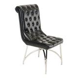 Silvie Modern Black Leatherette Dining Chair
