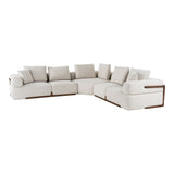 Simone Modern Off-White Fabric Sectional Sofa