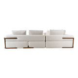 Simone Modern Off-White Fabric Sectional Sofa