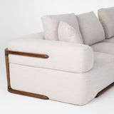 Simone Modern Off-White Fabric Sectional Sofa