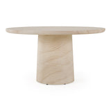 Sinai Modern Faux Travertine Concrete Round Dining Table