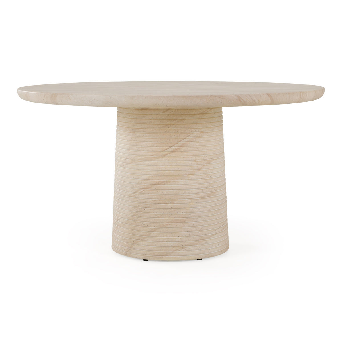 Sinai Modern Faux Travertine Concrete Round Dining Table
