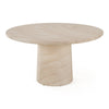 Sinai Modern Faux Travertine Concrete Round Dining Table