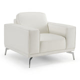 Soho Contemporary Italian White Leather Armchair