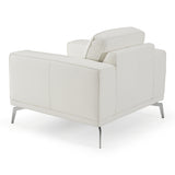 Soho Contemporary Italian White Leather Armchair