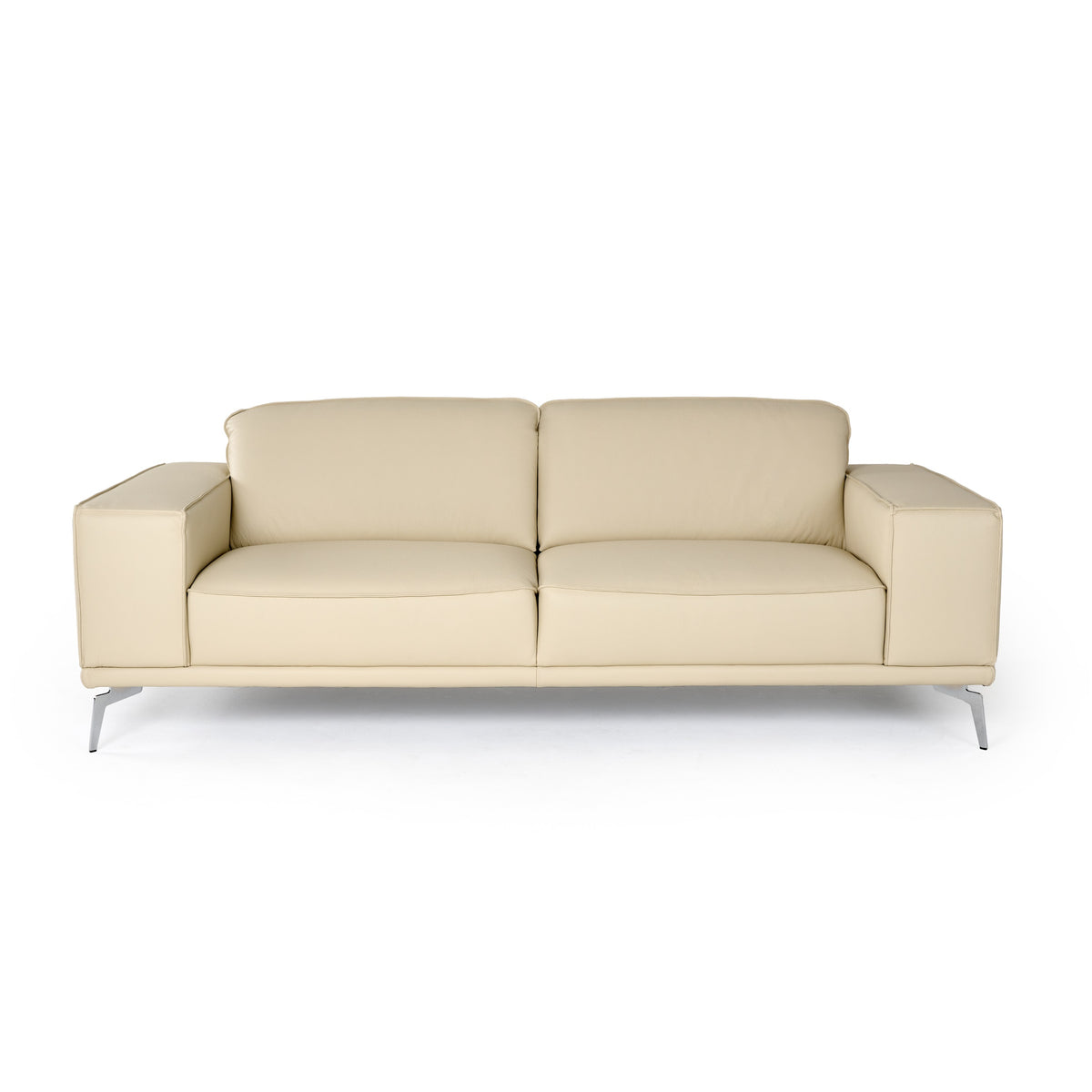 Soho Italian Off White Leather Sofa