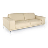 Soho Italian Off White Leather Sofa
