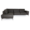 Soho Italian Left Facing Grey Nirvana Fume Leather Sectional Sofa