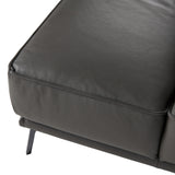 Soho Italian Left Facing Grey Nirvana Fume Leather Sectional Sofa