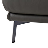 Soho Italian Left Facing Grey Nirvana Fume Leather Sectional Sofa