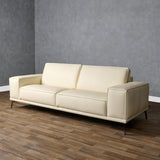 Soho Italian Ivory Leather Sofa