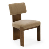 Solis Modern Tan Fabric + Walnut Dining Chair (Set of 2)