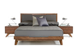 Soria Mid-Century Grey & Walnut Bedroom Set