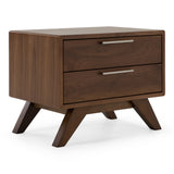 Yolonda + Soria Modern Beige Fabric + Walnut 4-Piece Bedroom Set