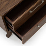 Yolonda + Soria Modern Beige Fabric + Walnut 4-Piece Bedroom Set