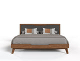 Soria Mid-Century Grey & Walnut Bedroom Set