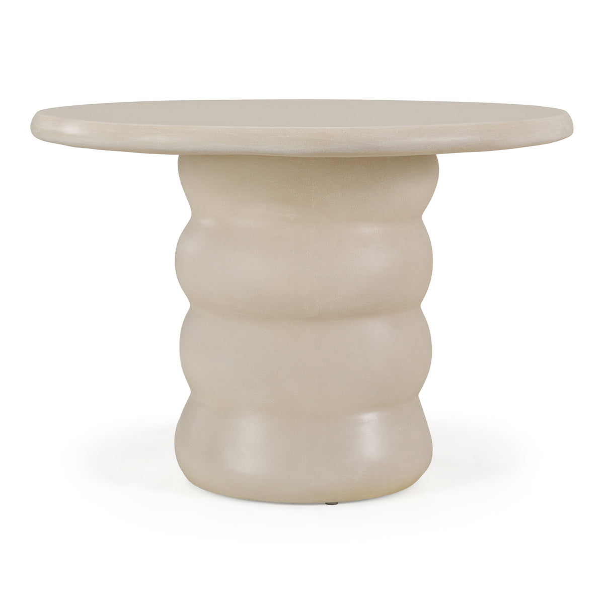 Sosso Modern Beige Round Fiberform Dining Table