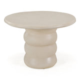 Sosso Modern Beige Round Fiberform Dining Table