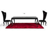 Sovereign Transitional Black Crocodile Dining Table with Black Gloss Legs