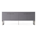 Splendor Grey High Gloss Slatted Buffet