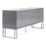 Splendor Grey High Gloss Slatted Buffet