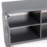Splendor Grey High Gloss Slatted Buffet