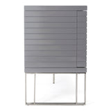 Splendor Grey High Gloss Slatted Buffet