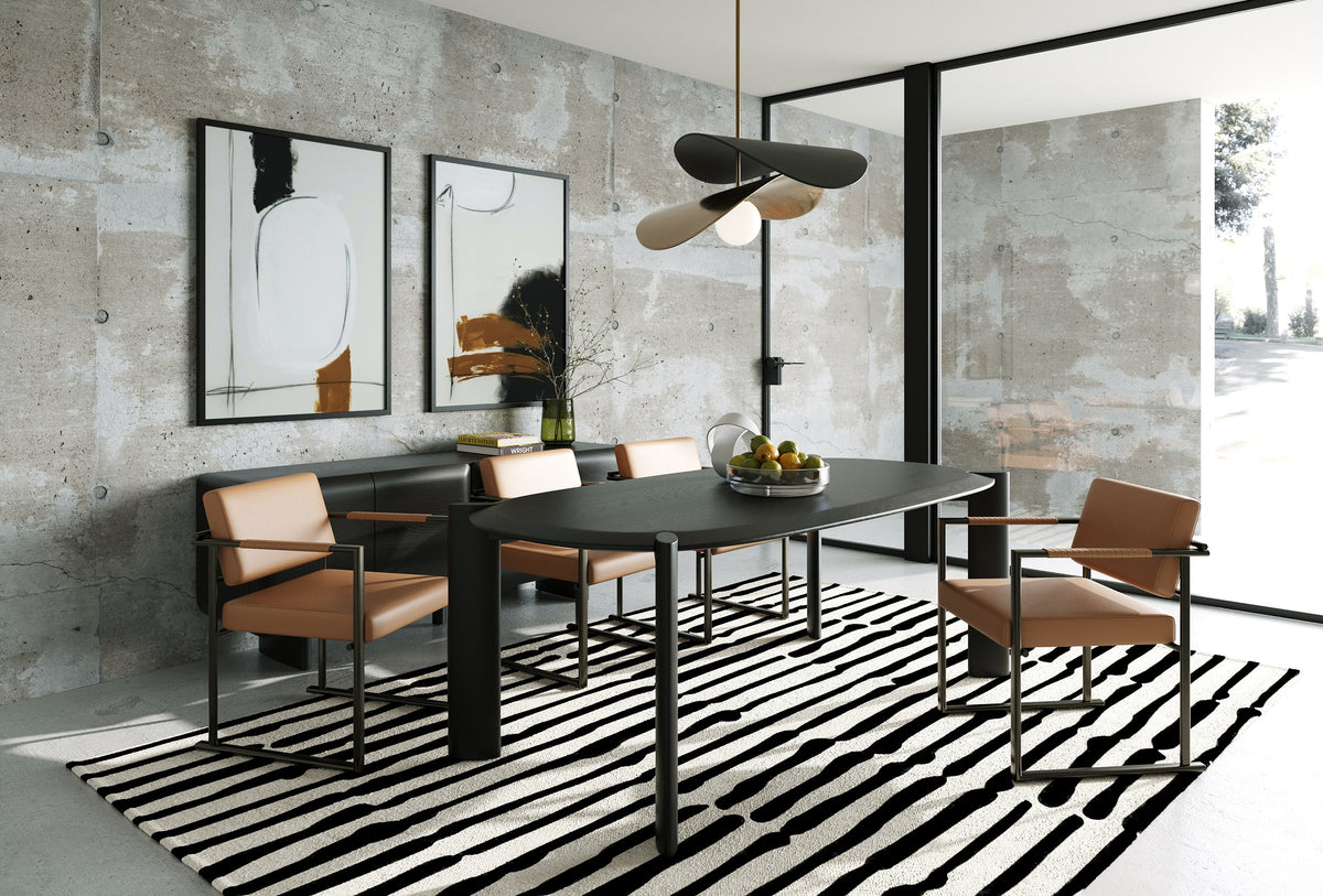 Steven Modern Black Oval Dining Table