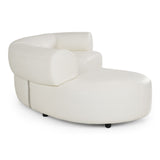 Stuart Contemporary White Leather Left Facing Chaise Sectional Sofa